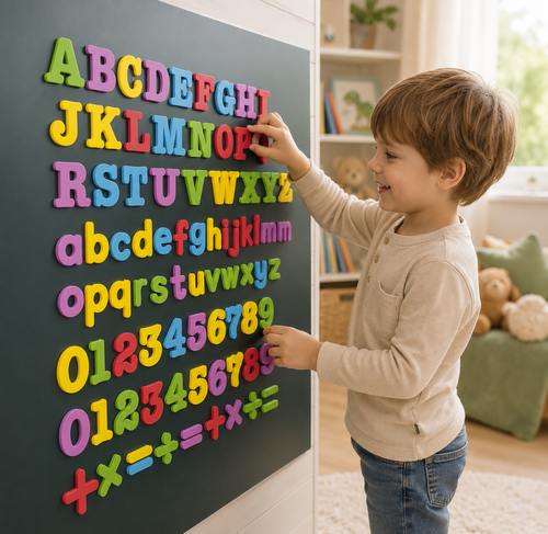 Alphabet magnétique éducatif avec lettres et chiffres