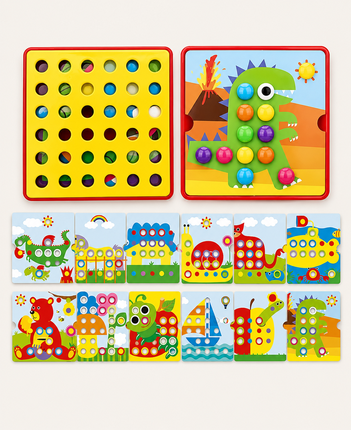 Jeu de mosaïque à picots colorés