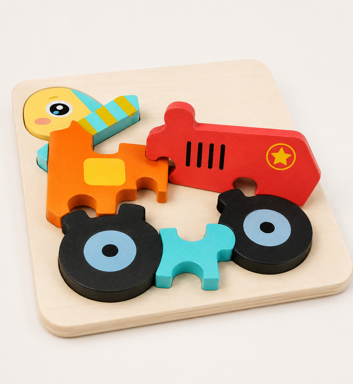 Puzzle 3D en bois animaux et véhicules