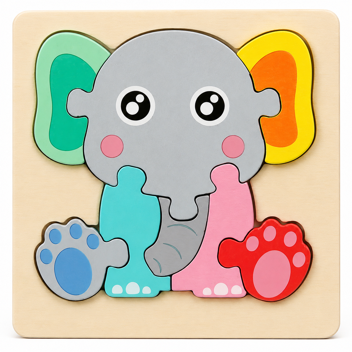 Puzzle 3D en bois animaux et véhicules