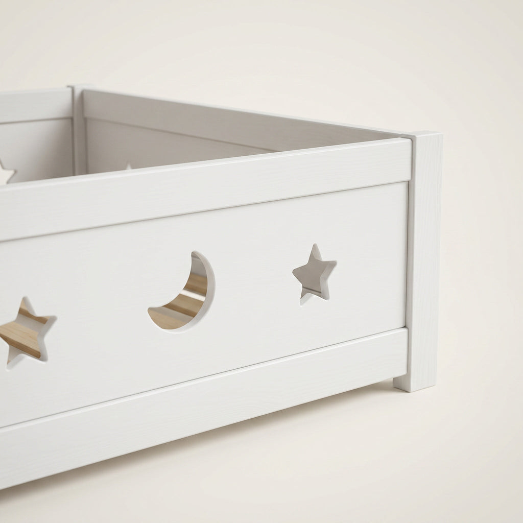 Lit au sol Montessori à motif lune et étoiles