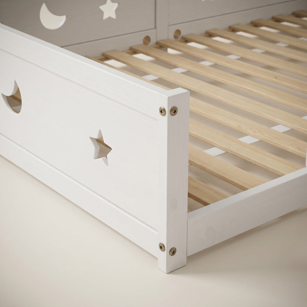 Lit au sol Montessori à motif lune et étoiles