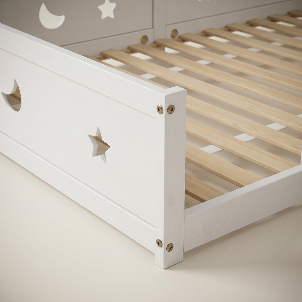 Lit au sol Montessori à motif lune et étoiles
