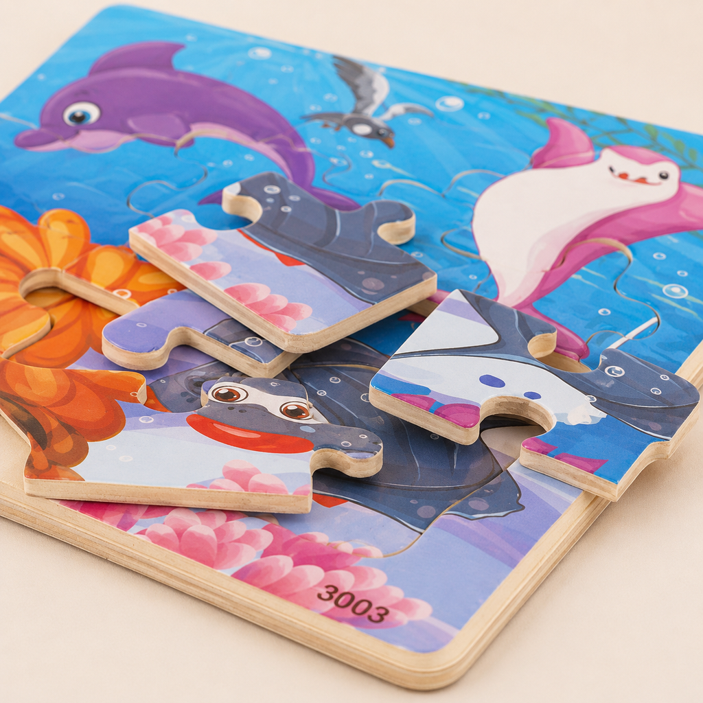 Puzzle en bois pour enfant – 30 pièces, motifs au choix