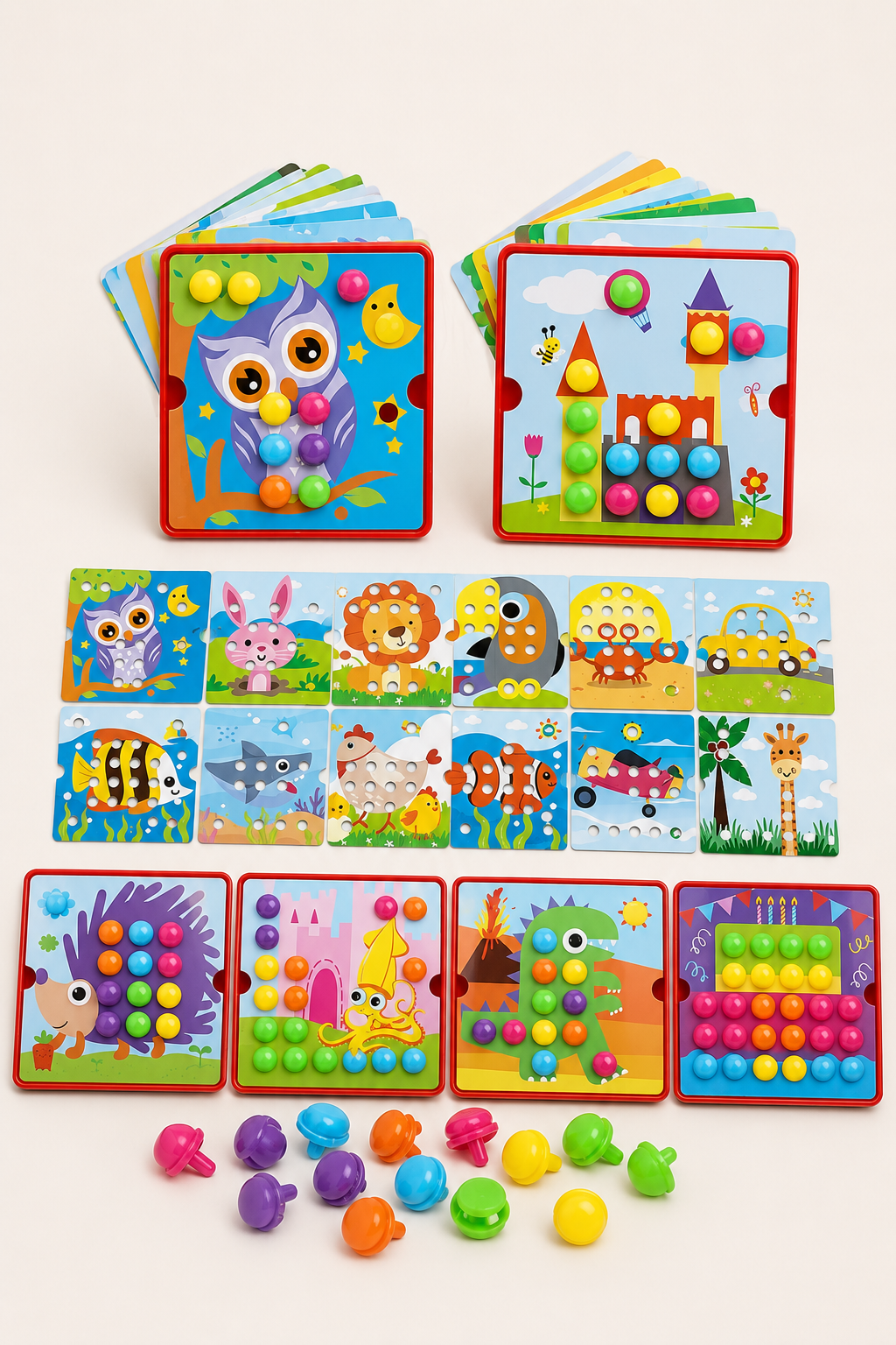Jeu de mosaïque à picots colorés