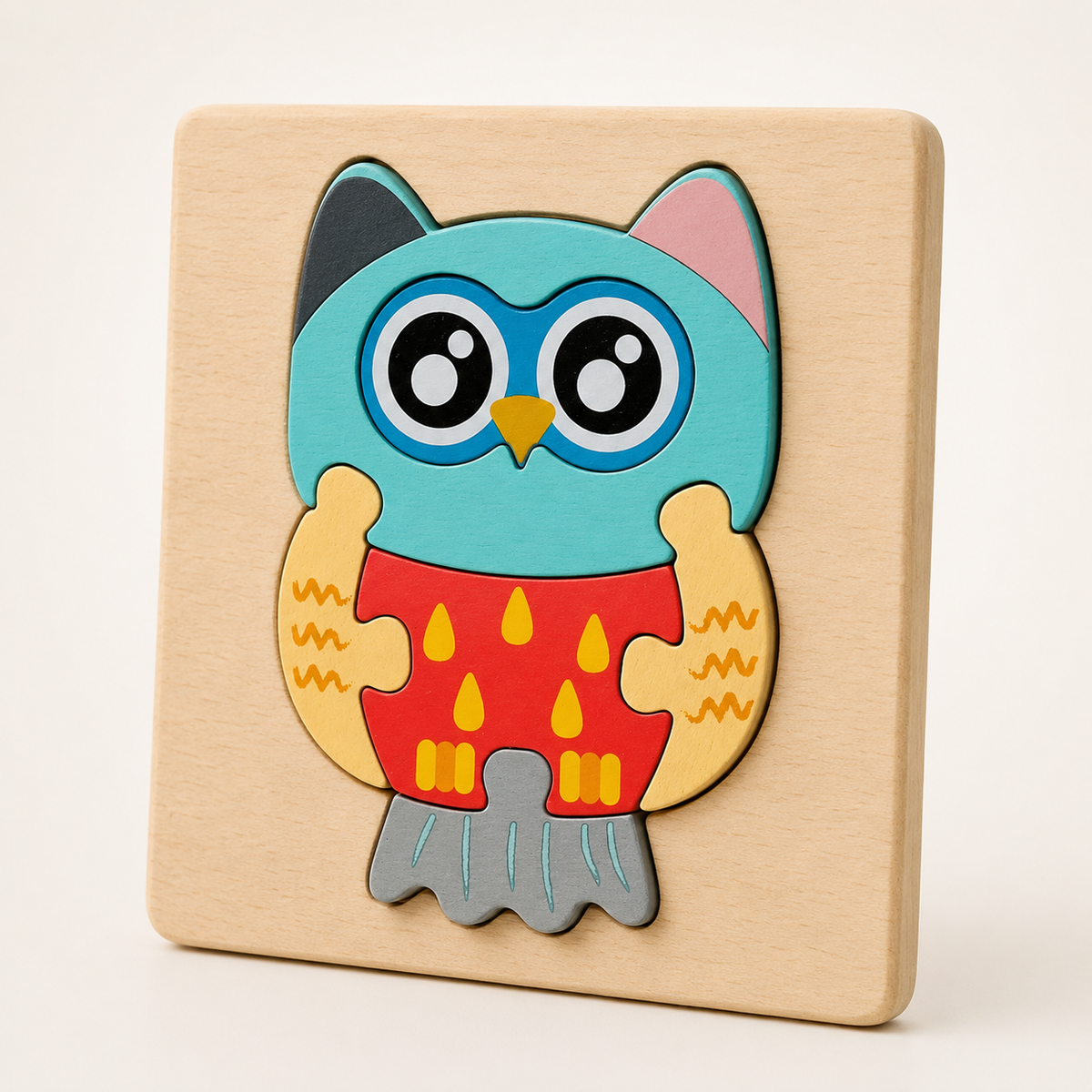 Puzzle 3D en bois animaux et véhicules