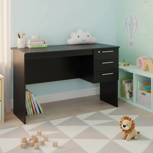 Bureau 3 tiroirs noir chambre enfant  - Espace Enfant