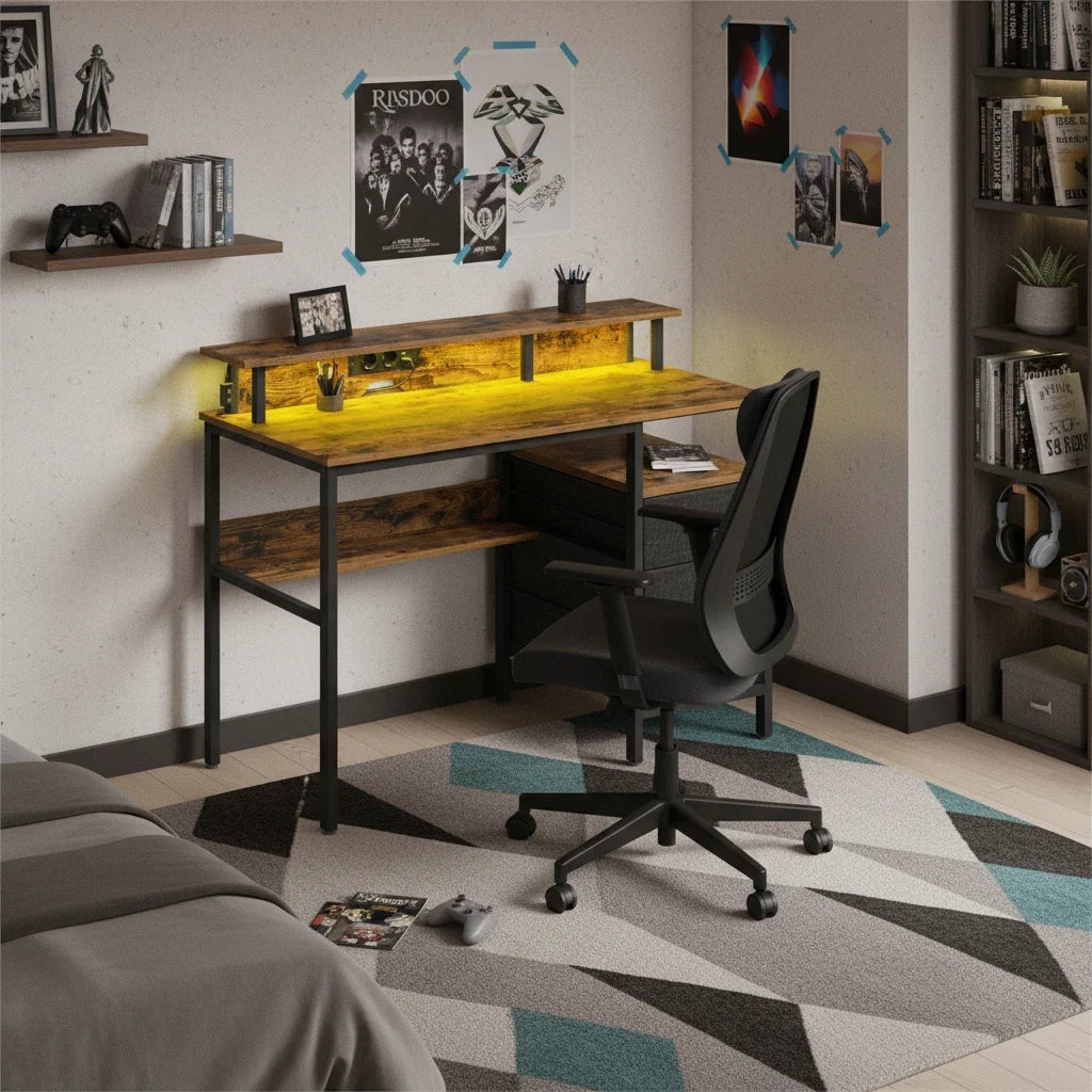 Bureau chambre ado marron 2 - Espace Enfant