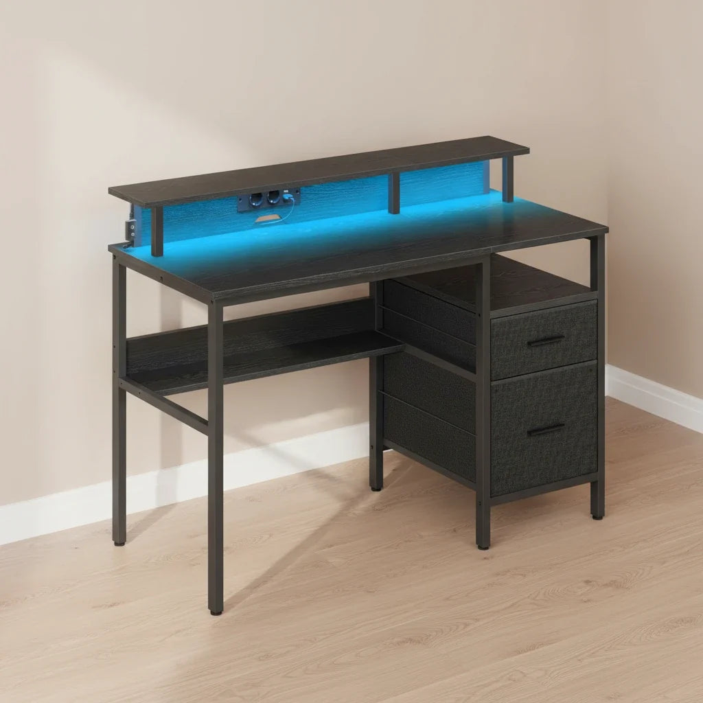 Bureau chambre ado noir 2 - Espace Enfant