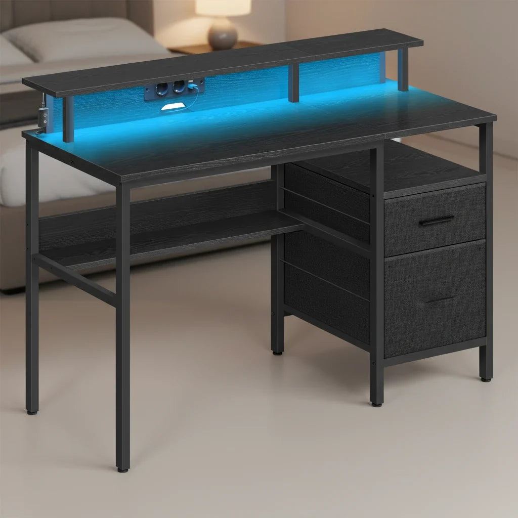 Bureau noir à led ado - Espace Enfant