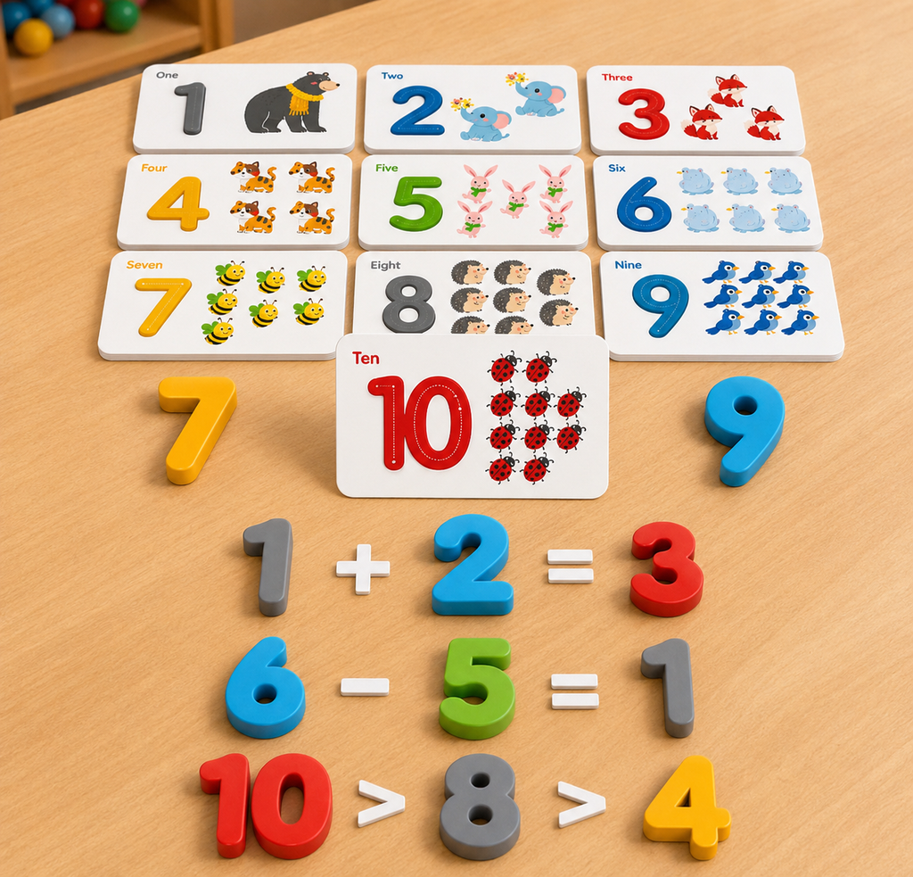 Puzzle Montessori des chiffres en bois