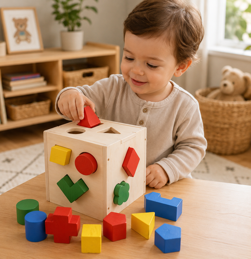 Boîte à formes Montessori en bois