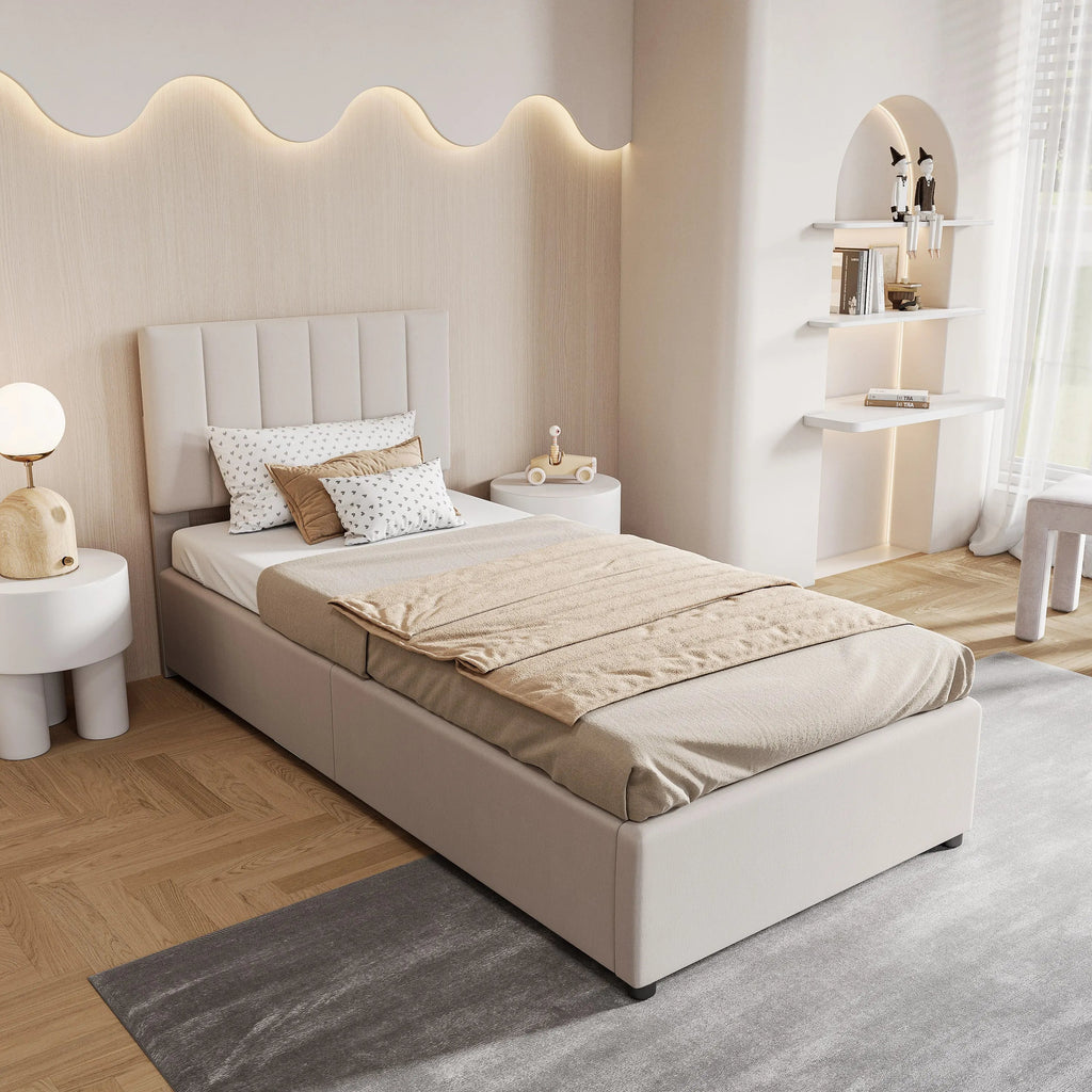 Cadre de lit beige 3 - Espace Enfant