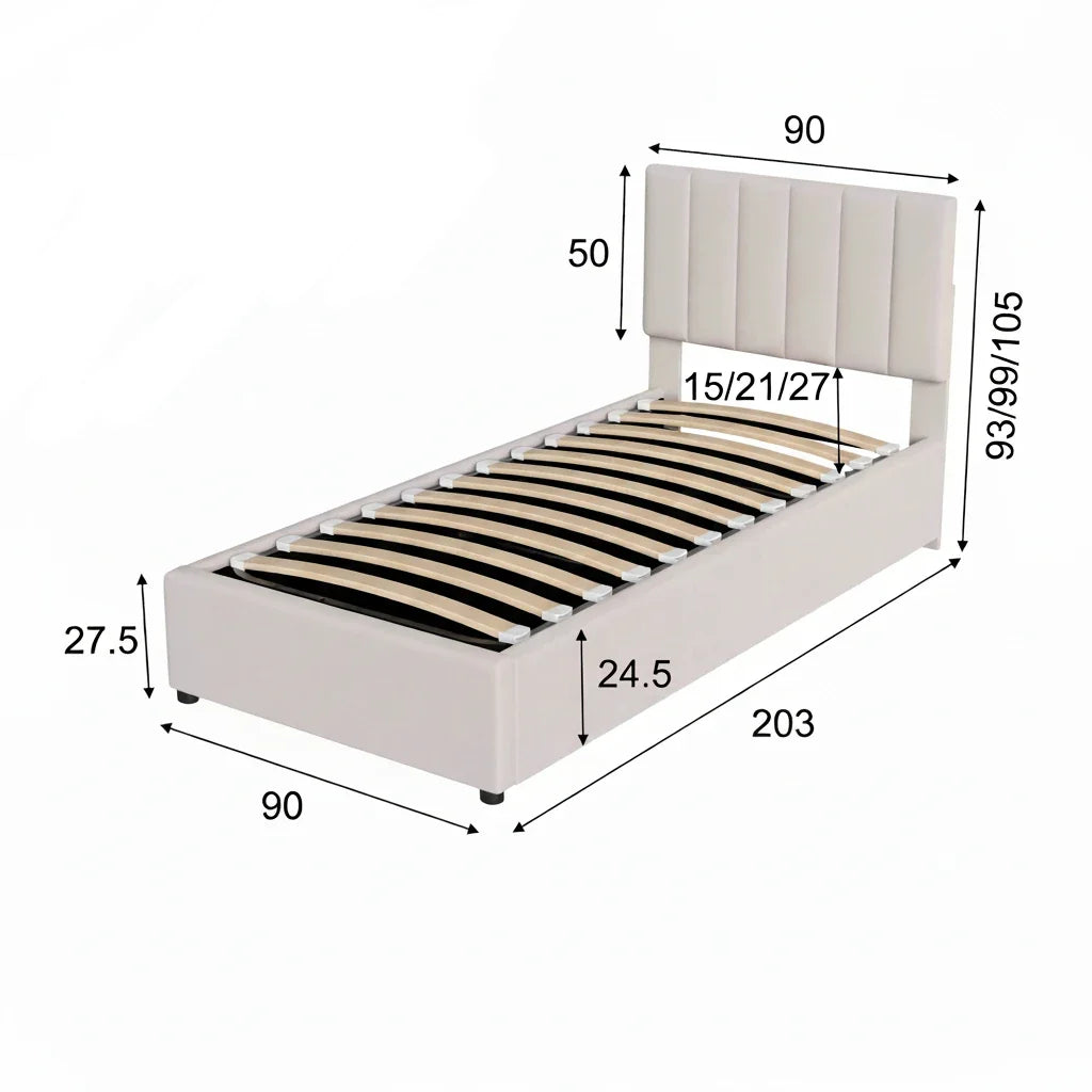 Cadre de lit beige dimensions - Espace Enfant