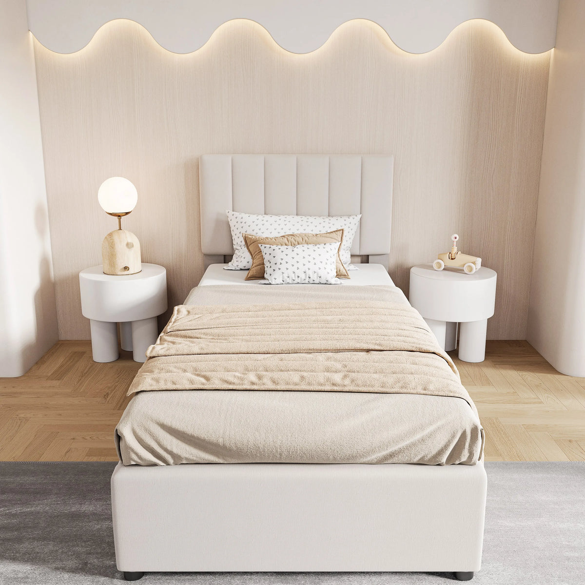 Cadre de lit beige  2 - Espace Enfant 