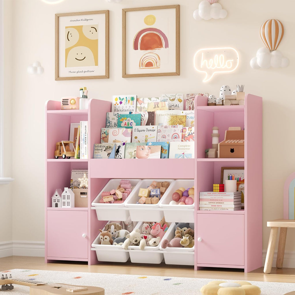 Coffre à jouet enfant rose - Espace Enfant