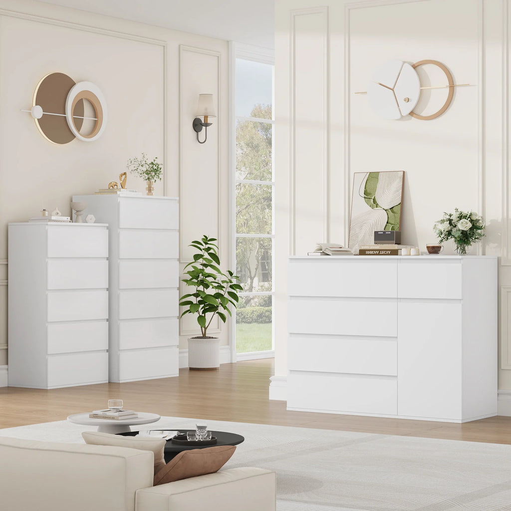 Commode blanche dans salon - Espace Enfant