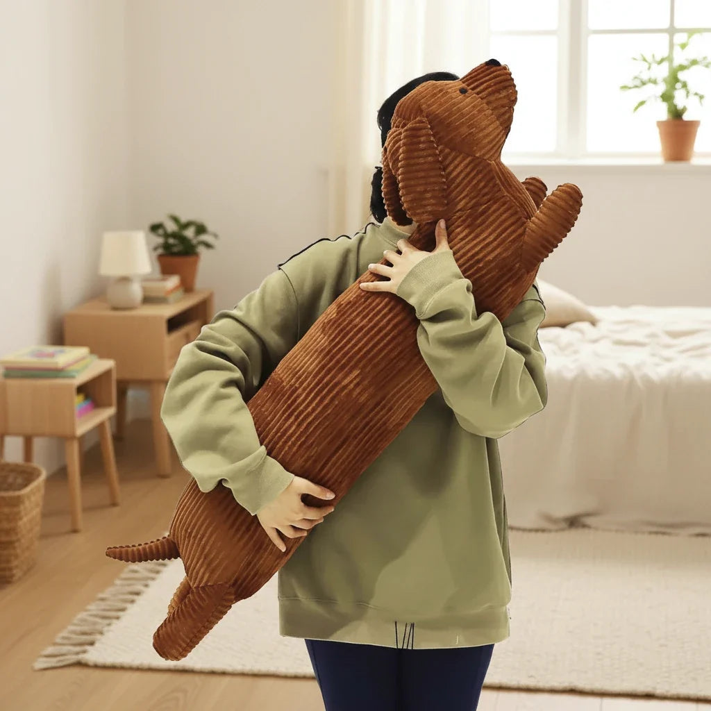 Coussin chien saucisse Teckel marron  - espace enfant