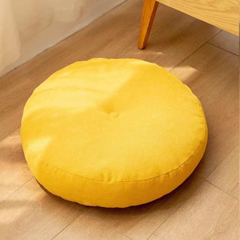 Coussin de sol jaune chambre adulte -espace enfant