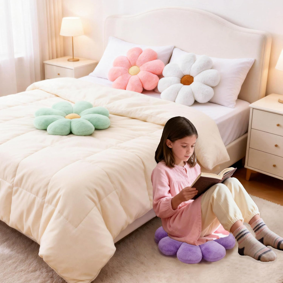 Coussins fleur fille - Espace Enfant