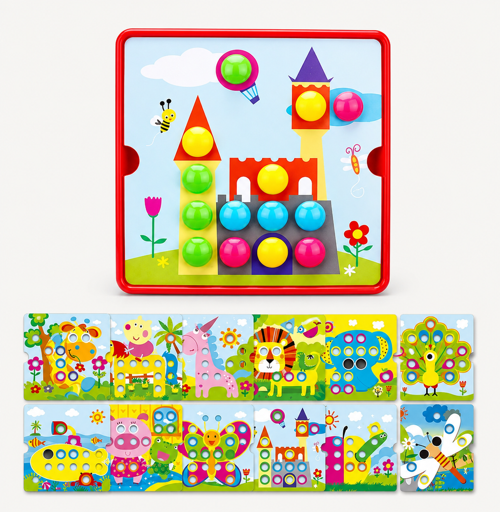 Jeu de mosaïque à picots colorés