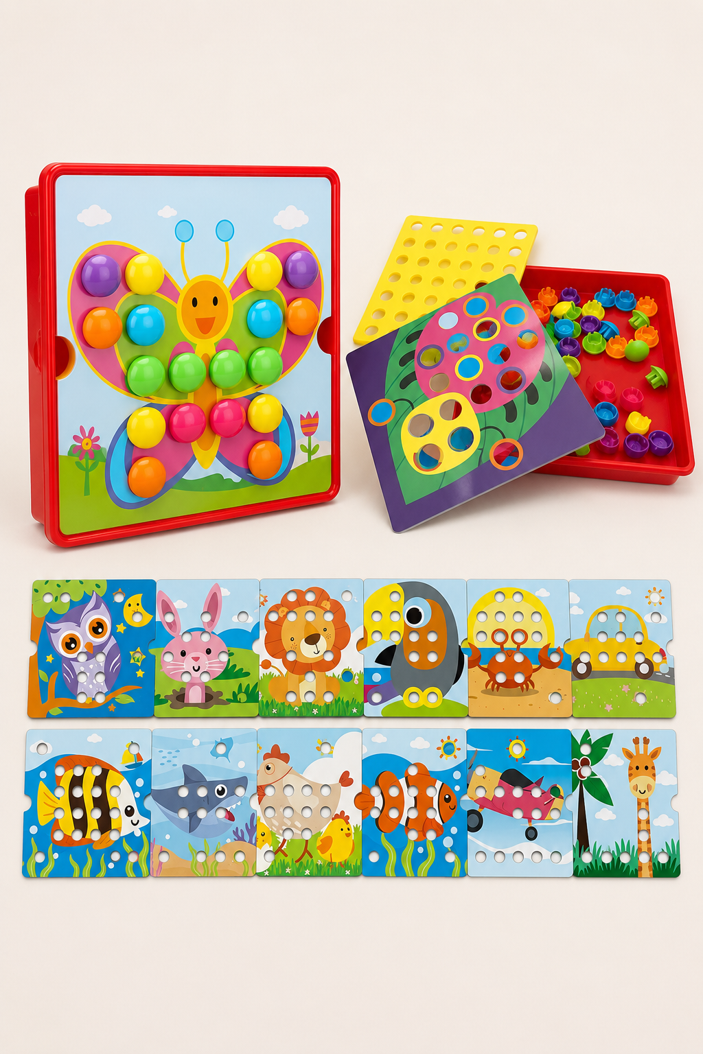Jeu de mosaïque à picots colorés