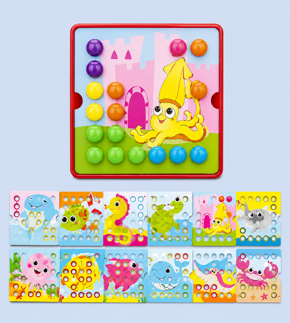 Jeu de mosaïque à picots colorés