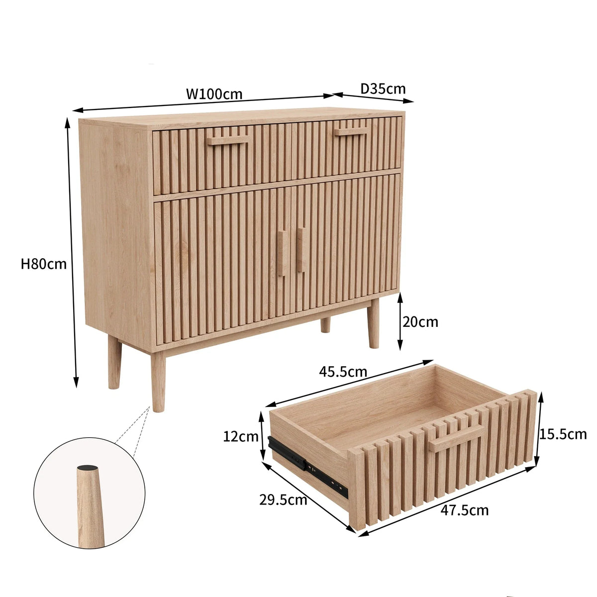 Dimension Meuble d'appoint en bois - Espace Enfant