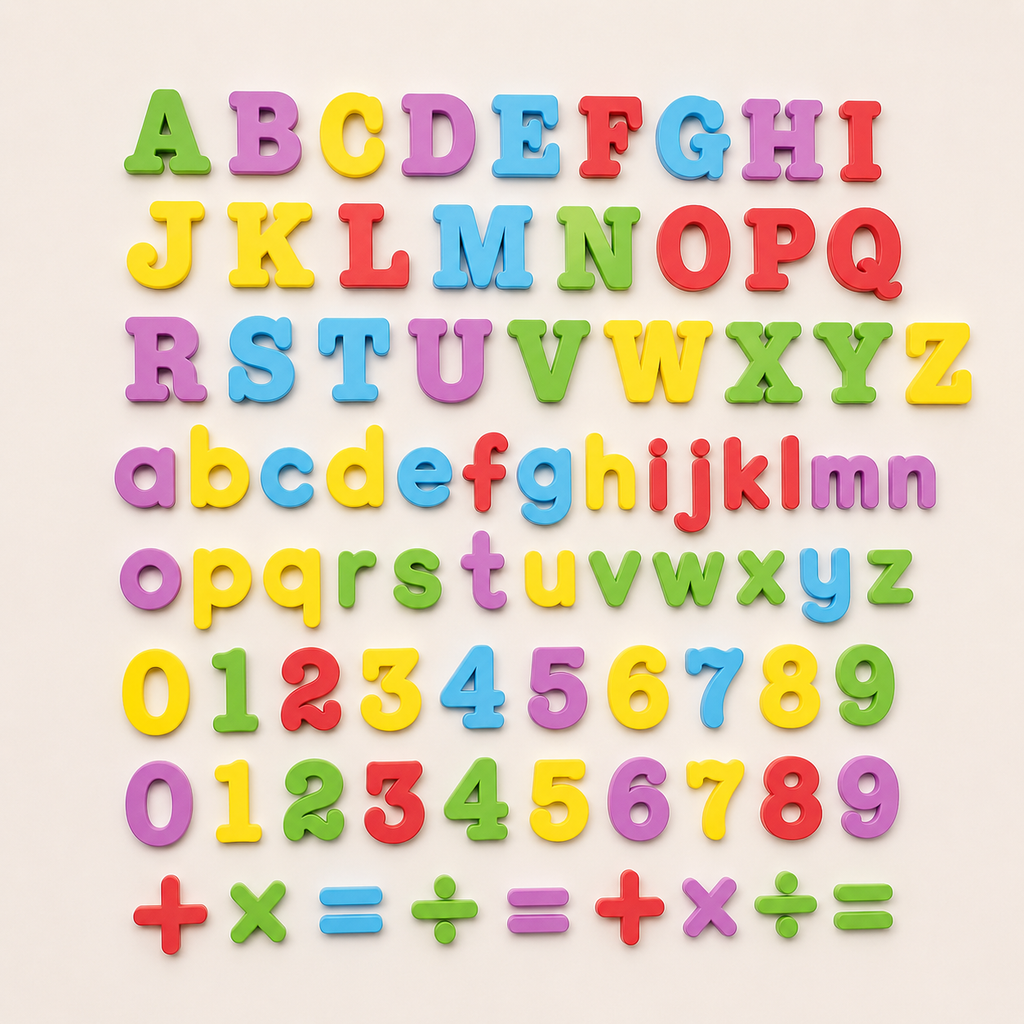 Alphabet magnétique éducatif avec lettres et chiffres