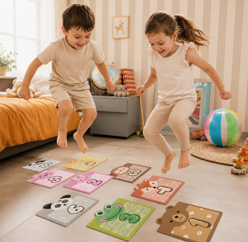Autocollants de jeu de saut avec chiffres pour enfant