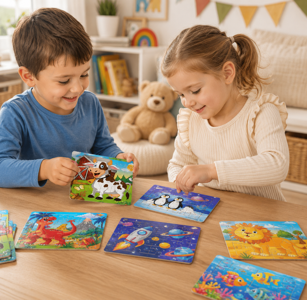 Puzzles en bois pour enfants – Animaux et découvertes