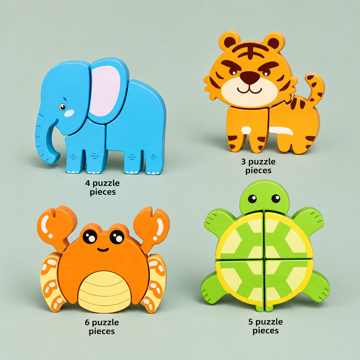 Puzzles à encastrer en bois – Lot de 4