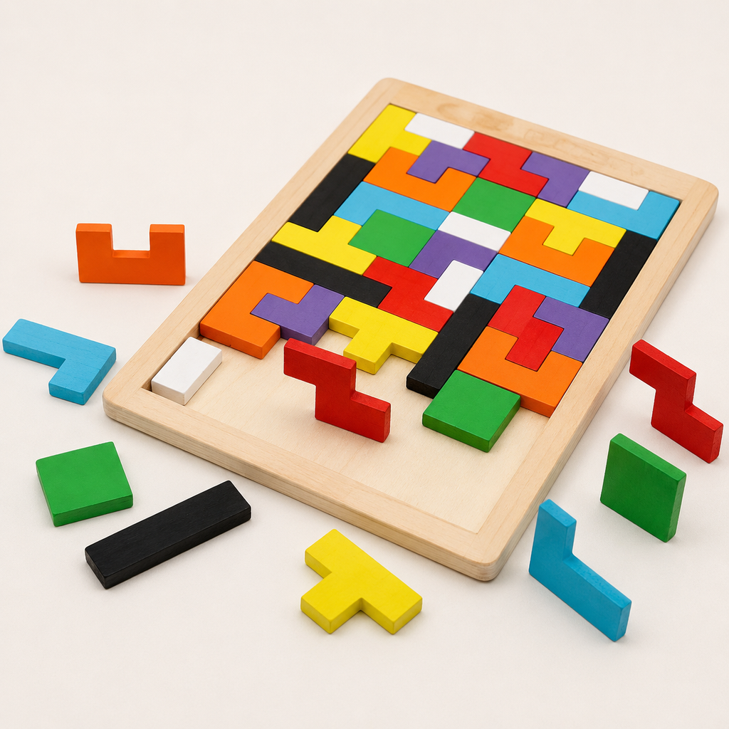 Tangram magnétique en bois – Jeu de formes