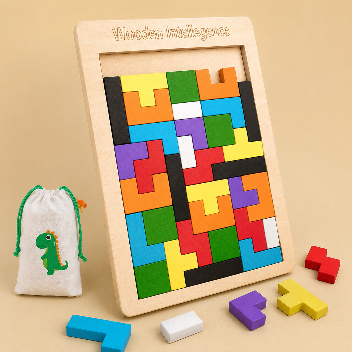 Tangram magnétique en bois – Jeu de formes
