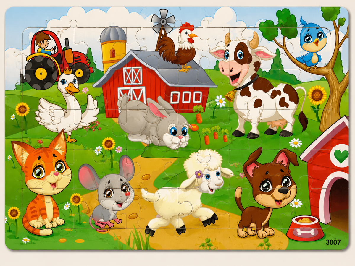 Puzzle en bois pour enfant – 30 pièces, motifs au choix