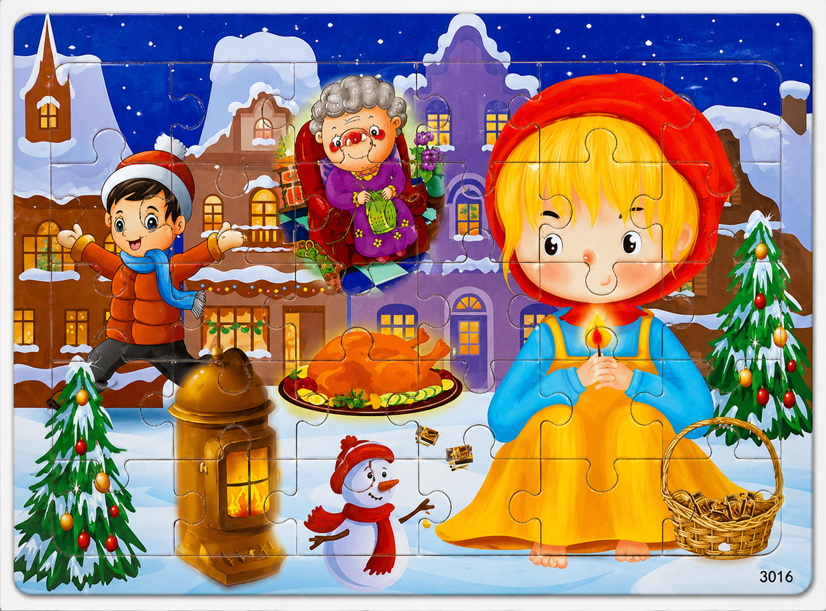 Puzzle en bois pour enfant – 30 pièces, motifs au choix