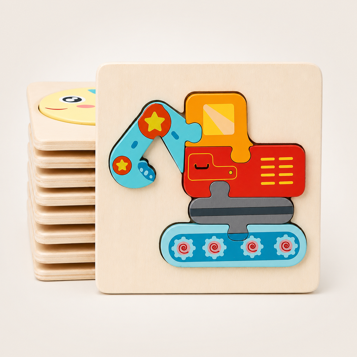 Puzzle 3D en bois animaux et véhicules