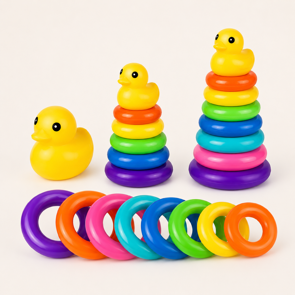 Montessori Stapelturm mit Ringen & Ente