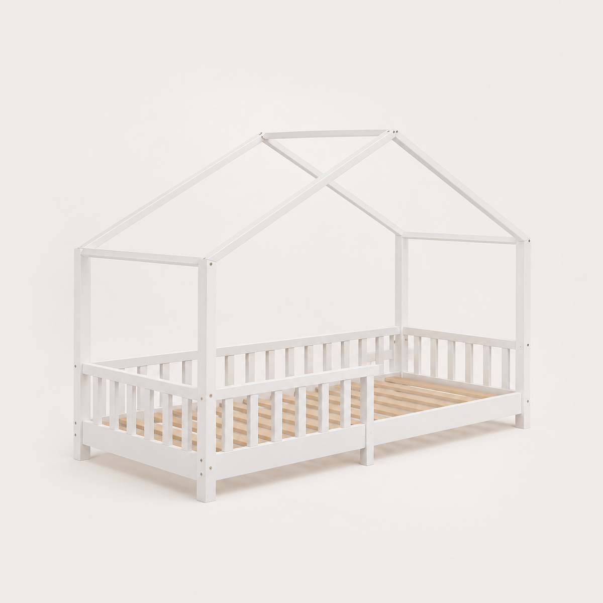 Lit cabane Montessori avec barrière de sécurité – 90 x 200 cm
