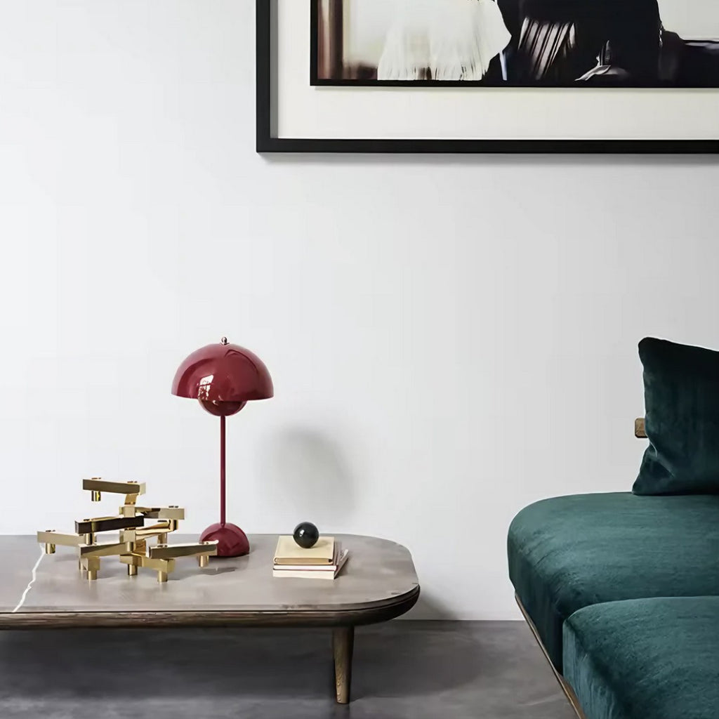 Lampe de chevet champignon bordeaux - Espace Enfant