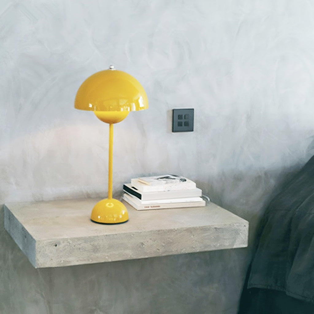 Lampe de chevet champignon chambre ado jaune - Espace enfant