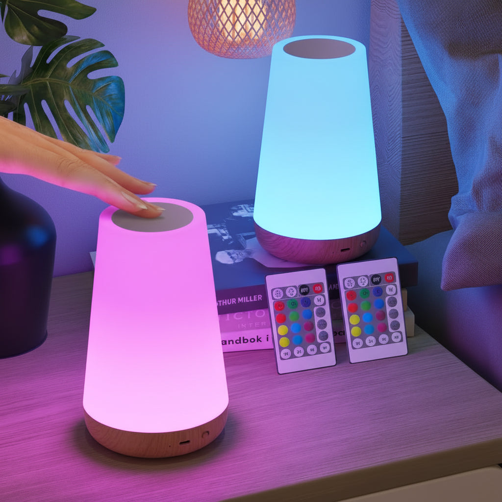Lampe de chevet lumière rose et bleu - Espace Enfant
