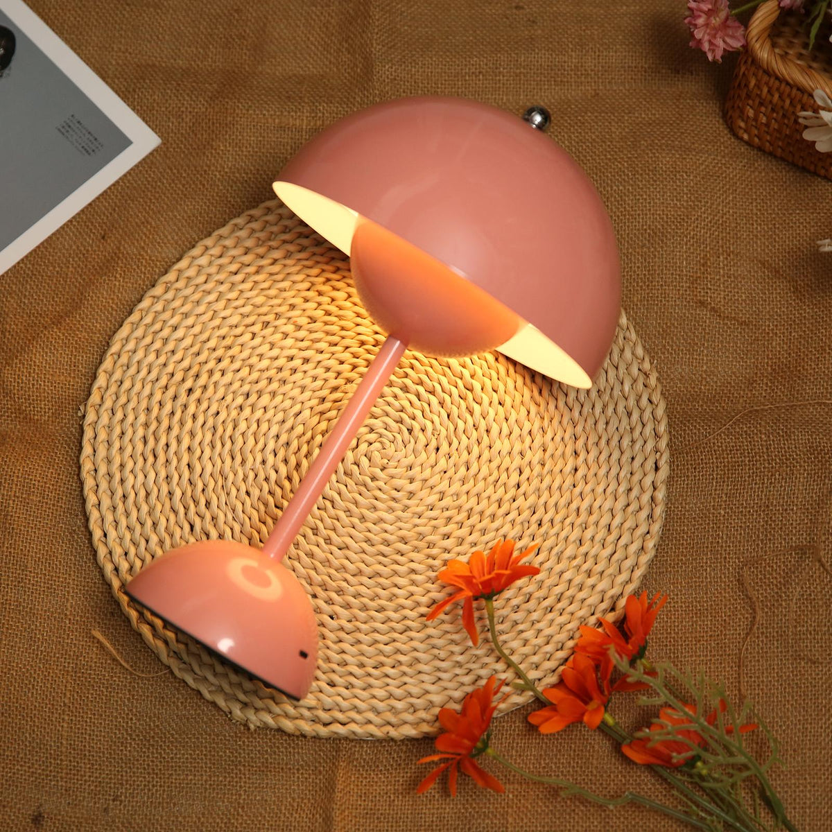 Lampe de chevet rose à plat - Espace Enfant