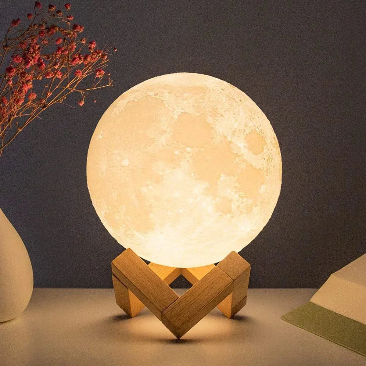 Lampe lune chaude pour table de chevet - Espace Enfant