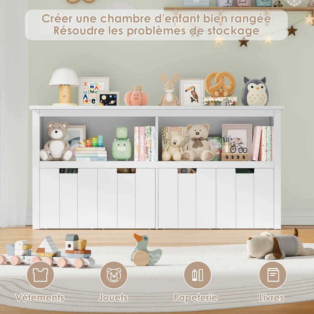 Meuble de rangement blanc détail - Espace Enfant