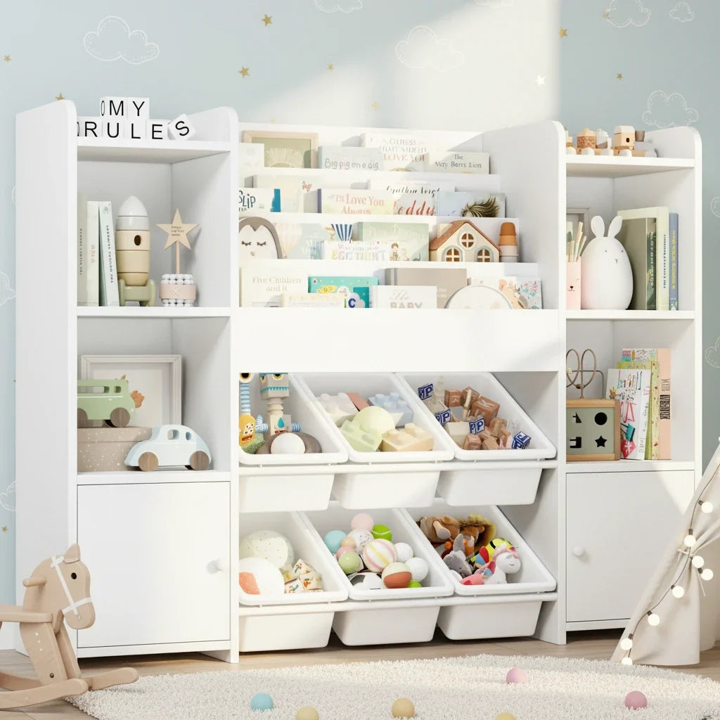 Meuble de rangement jouet enfant/bébé blanc -Espace Enfant