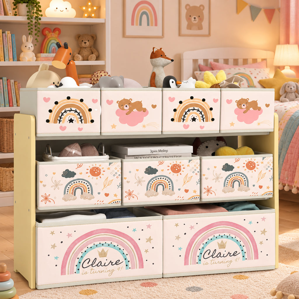 Meuble de rangement enfant – 9 paniers pour jouets