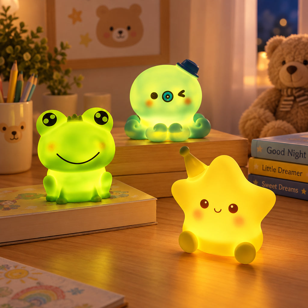 Lampe veilleuse LED animaux et fruits