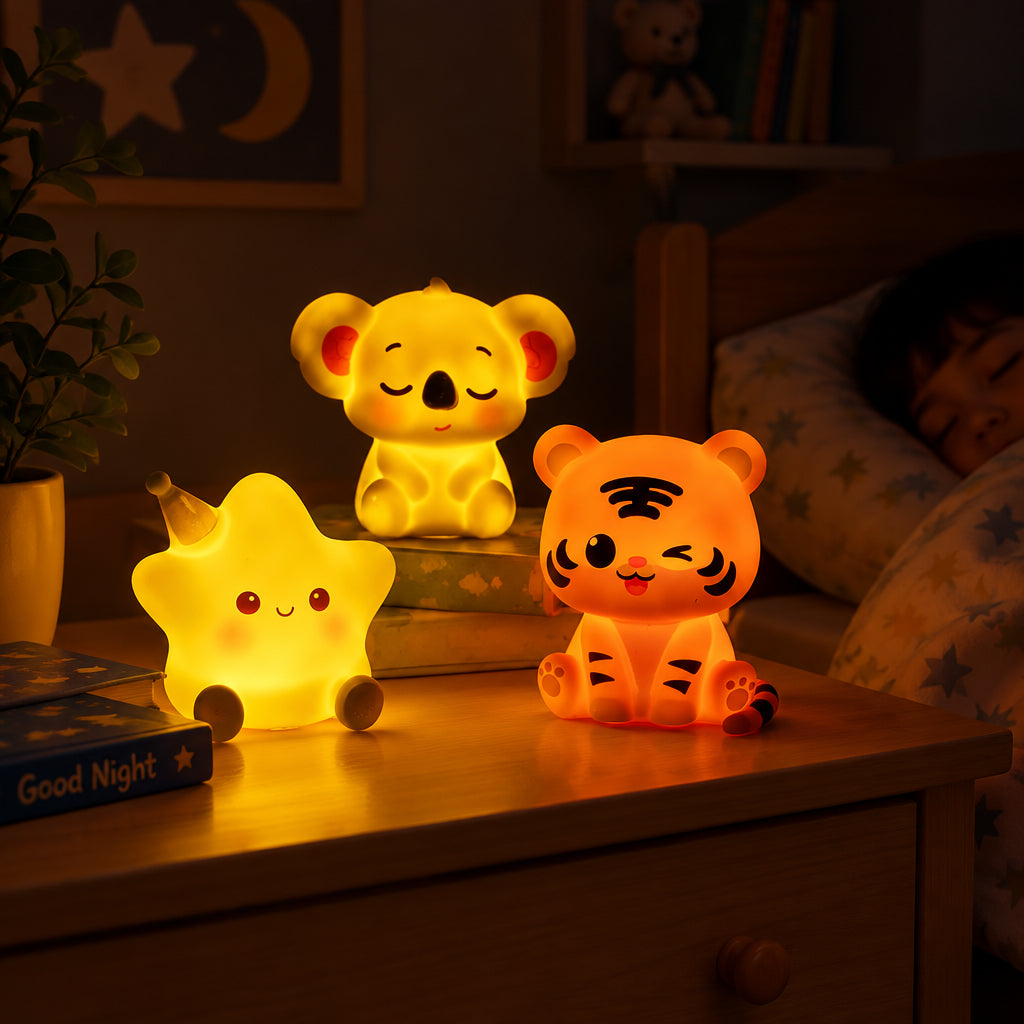 Lampe veilleuse LED animaux et fruits