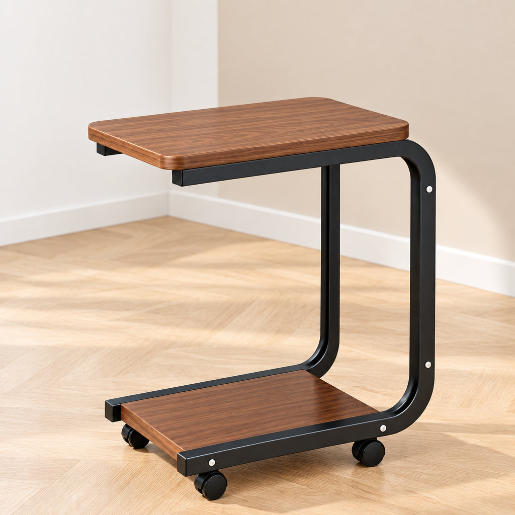 Table de chevet roulante avec rangement